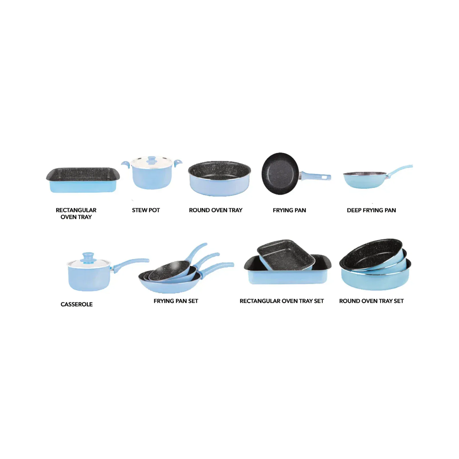Набор посуды, 10 предметов Pop Granite