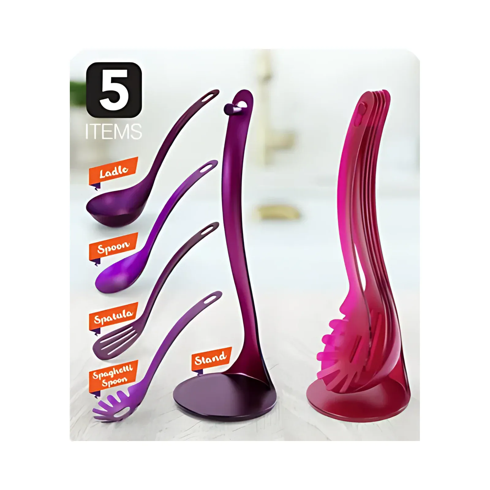 Serving Set with Stand, 5 Pieces
