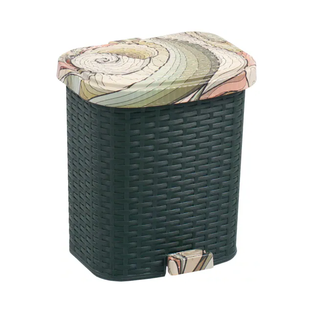 Printed Bamboo Waste Basket 7 Liter