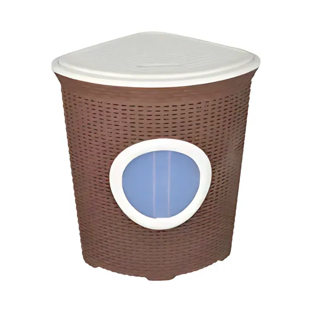 Rattan Corner Laundry Basket