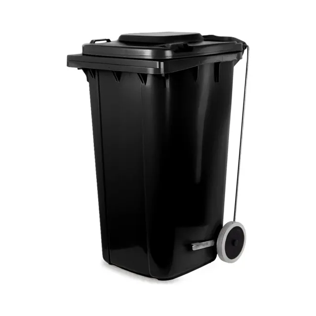 Garbage bin 120 liter with wheels and pedal